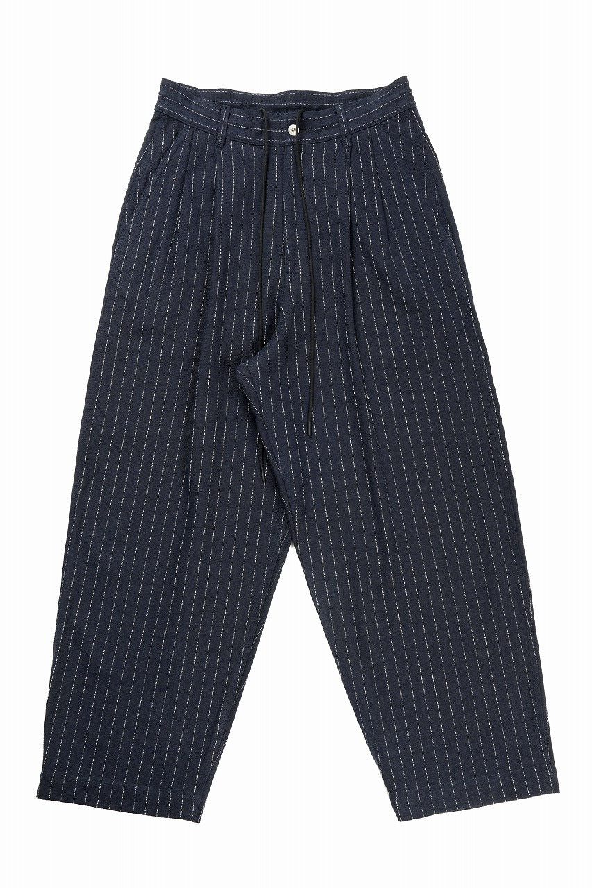 N/07 3 STITCHES WIDE TAPERED TROUSERS / HEAVY C/LI BUTCHER STRIPES (BLACK NAVY)