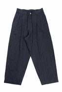 N/07 3 STITCHES WIDE TAPERED TROUSERS / HEAVY C/LI BUTCHER STRIPES (BLACK NAVY)