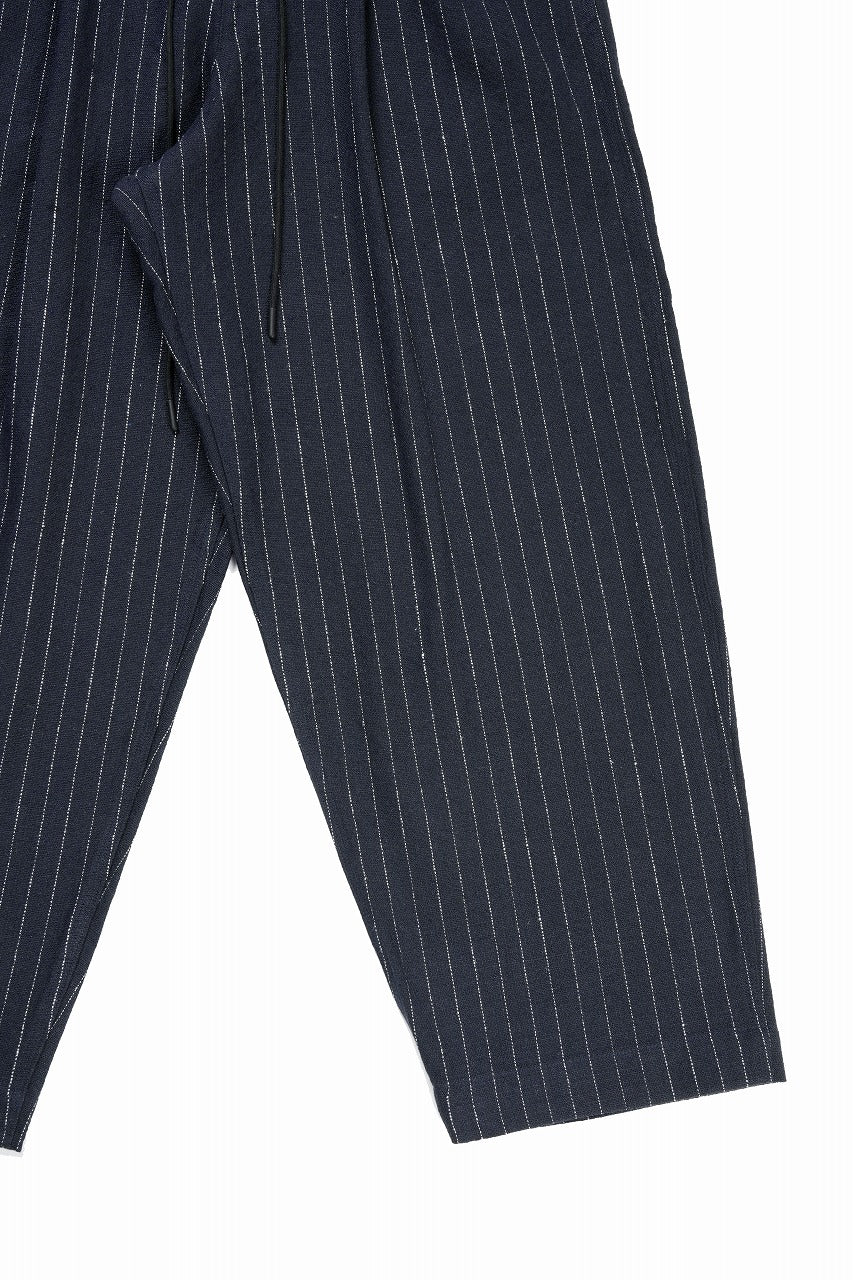N/07 3 STITCHES WIDE TAPERED TROUSERS / HEAVY C/LI BUTCHER STRIPES (BLACK NAVY)