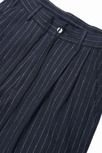 画像をギャラリービューアに読み込む, N/07 3 STITCHES WIDE TAPERED TROUSERS / HEAVY C/LI BUTCHER STRIPES (BLACK NAVY)
