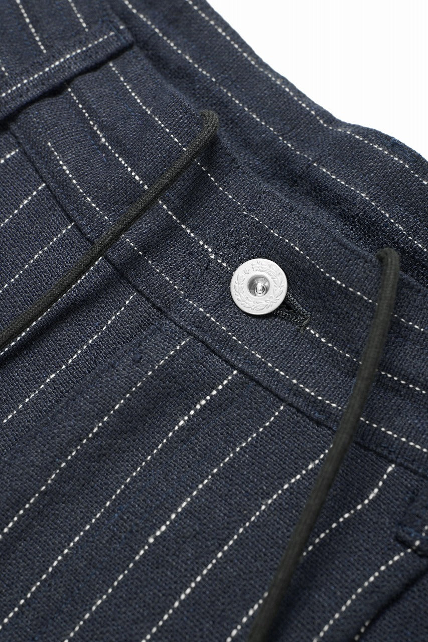 N/07 3 STITCHES WIDE TAPERED TROUSERS / HEAVY C/LI BUTCHER STRIPES (BLACK NAVY)