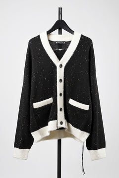 Load image into Gallery viewer, mastermind JAPAN CASHMERE TWEED CARDIGAN (BLACK)