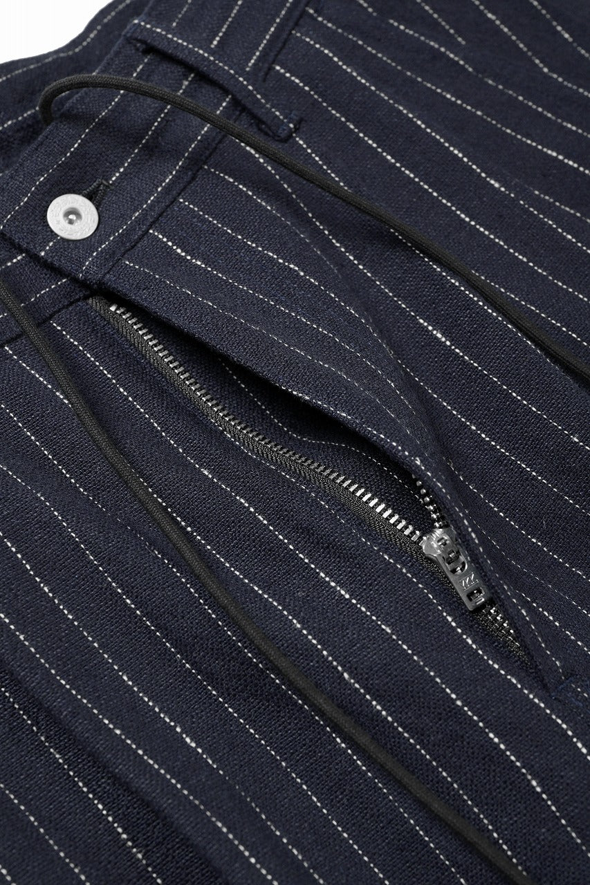 N/07 3 STITCHES WIDE TAPERED TROUSERS / HEAVY C/LI BUTCHER STRIPES (BLACK NAVY)