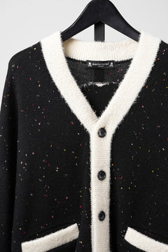 Load image into Gallery viewer, mastermind JAPAN CASHMERE TWEED CARDIGAN (BLACK)