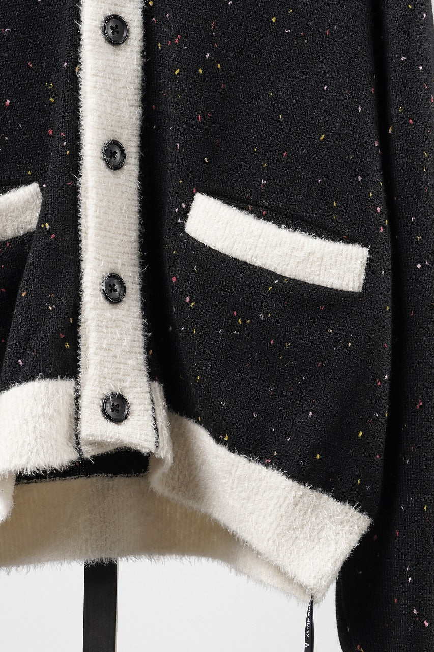 Load image into Gallery viewer, mastermind JAPAN CASHMERE TWEED CARDIGAN (BLACK)