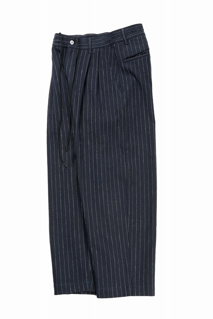 N/07 3 STITCHES WIDE TAPERED TROUSERS / HEAVY C/LI BUTCHER STRIPES (BLACK NAVY)