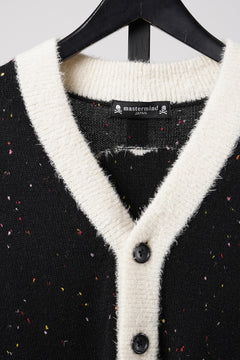 Load image into Gallery viewer, mastermind JAPAN CASHMERE TWEED CARDIGAN (BLACK)