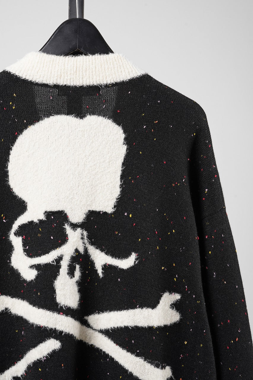 Load image into Gallery viewer, mastermind JAPAN CASHMERE TWEED CARDIGAN (BLACK)