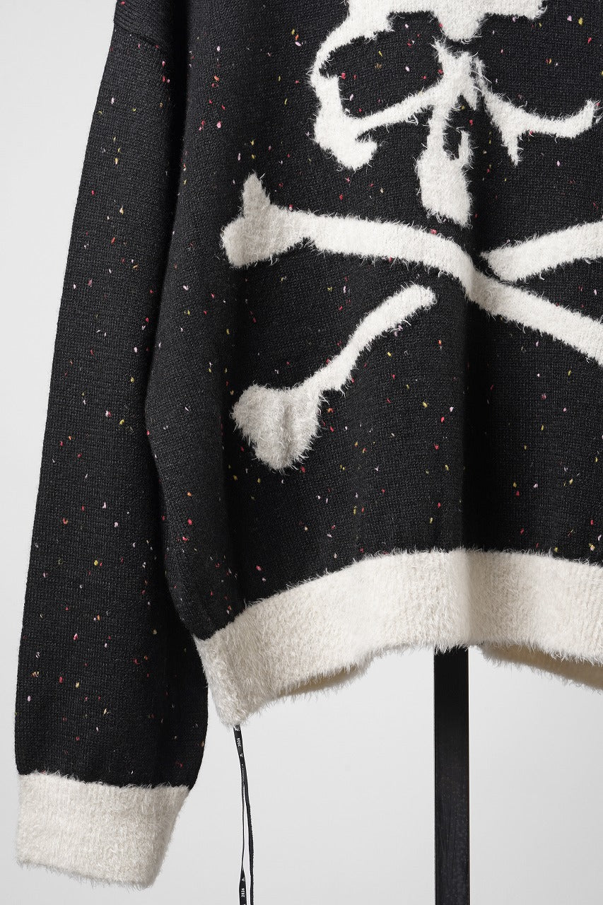 Load image into Gallery viewer, mastermind JAPAN CASHMERE TWEED CARDIGAN (BLACK)