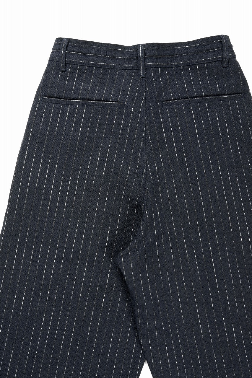 N/07 3 STITCHES WIDE TAPERED TROUSERS / HEAVY C/LI BUTCHER STRIPES (BLACK NAVY)