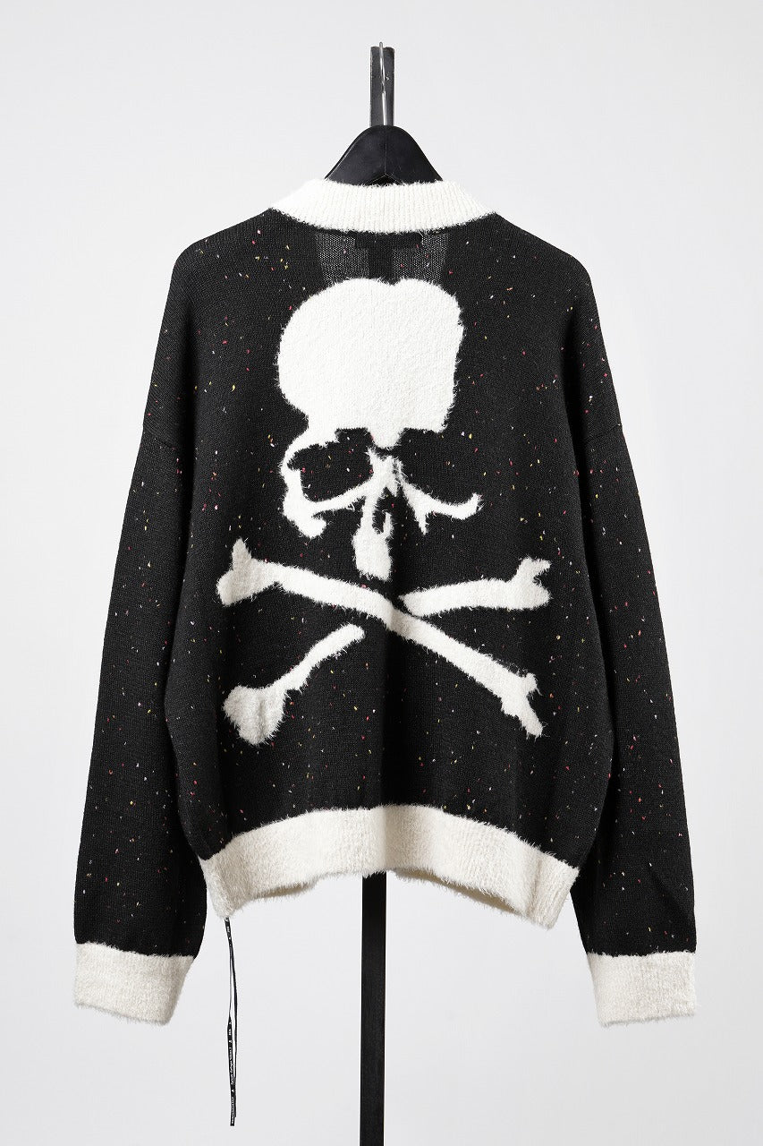 Load image into Gallery viewer, mastermind JAPAN CASHMERE TWEED CARDIGAN (BLACK)