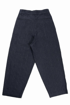 画像をギャラリービューアに読み込む, N/07 3 STITCHES WIDE TAPERED TROUSERS / HEAVY C/LI BUTCHER STRIPES (BLACK NAVY)