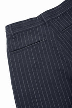 画像をギャラリービューアに読み込む, N/07 3 STITCHES WIDE TAPERED TROUSERS / HEAVY C/LI BUTCHER STRIPES (BLACK NAVY)