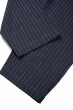 画像をギャラリービューアに読み込む, N/07 3 STITCHES WIDE TAPERED TROUSERS / HEAVY C/LI BUTCHER STRIPES (BLACK NAVY)