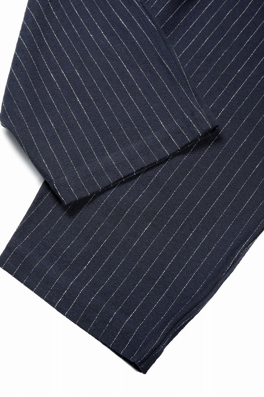 N/07 3 STITCHES WIDE TAPERED TROUSERS / HEAVY C/LI BUTCHER STRIPES (BLACK NAVY)