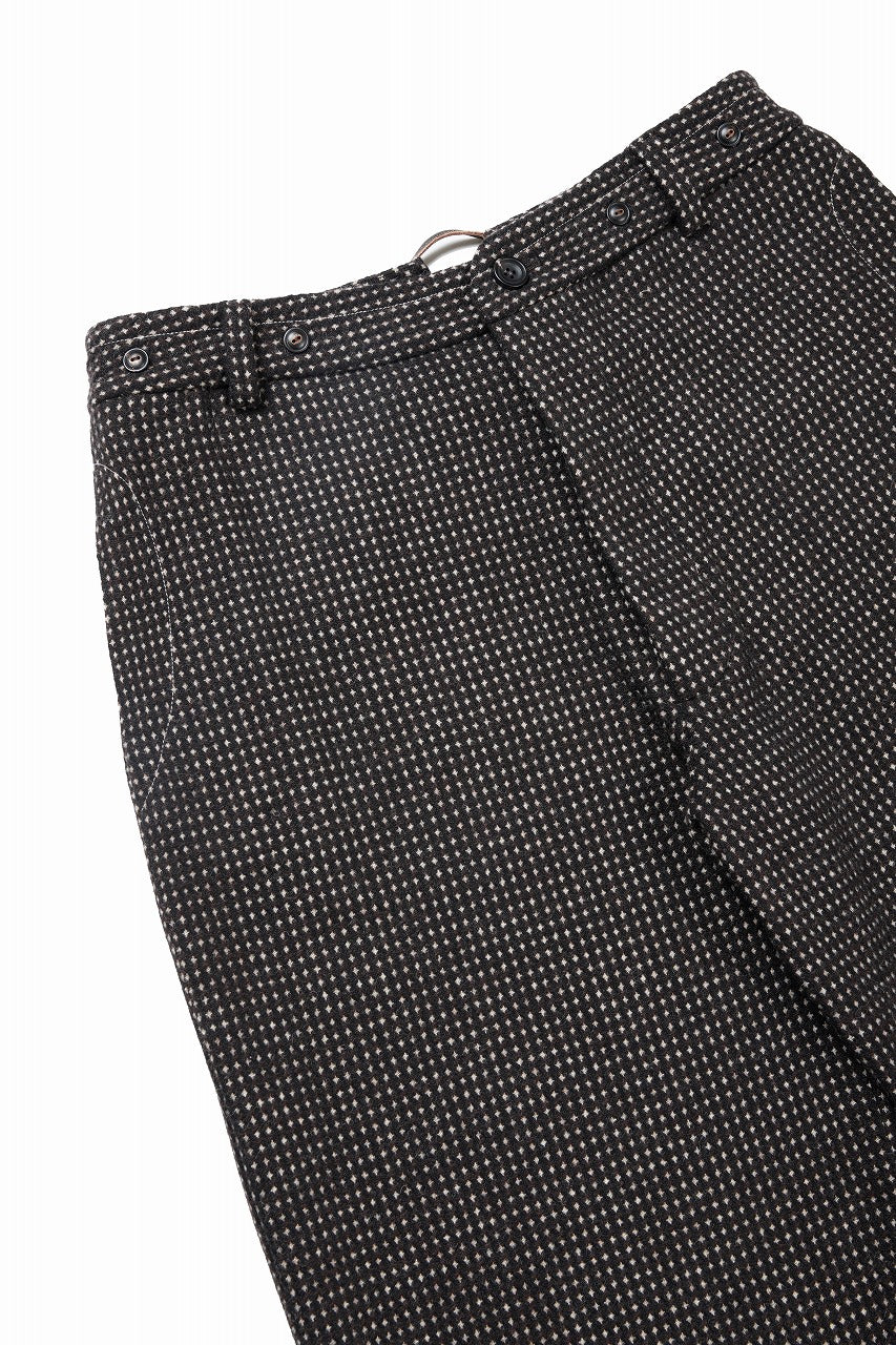 画像をギャラリービューアに読み込む, A TENTATIVE ATELIER exclusive George BUTTONED JACQUARD WORKER PANTS (DARK BROWN)