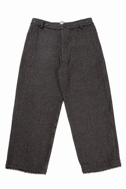 A TENTATIVE ATELIER exclusive George BUTTONED JACQUARD WORKER PANTS (DARK BROWN)
