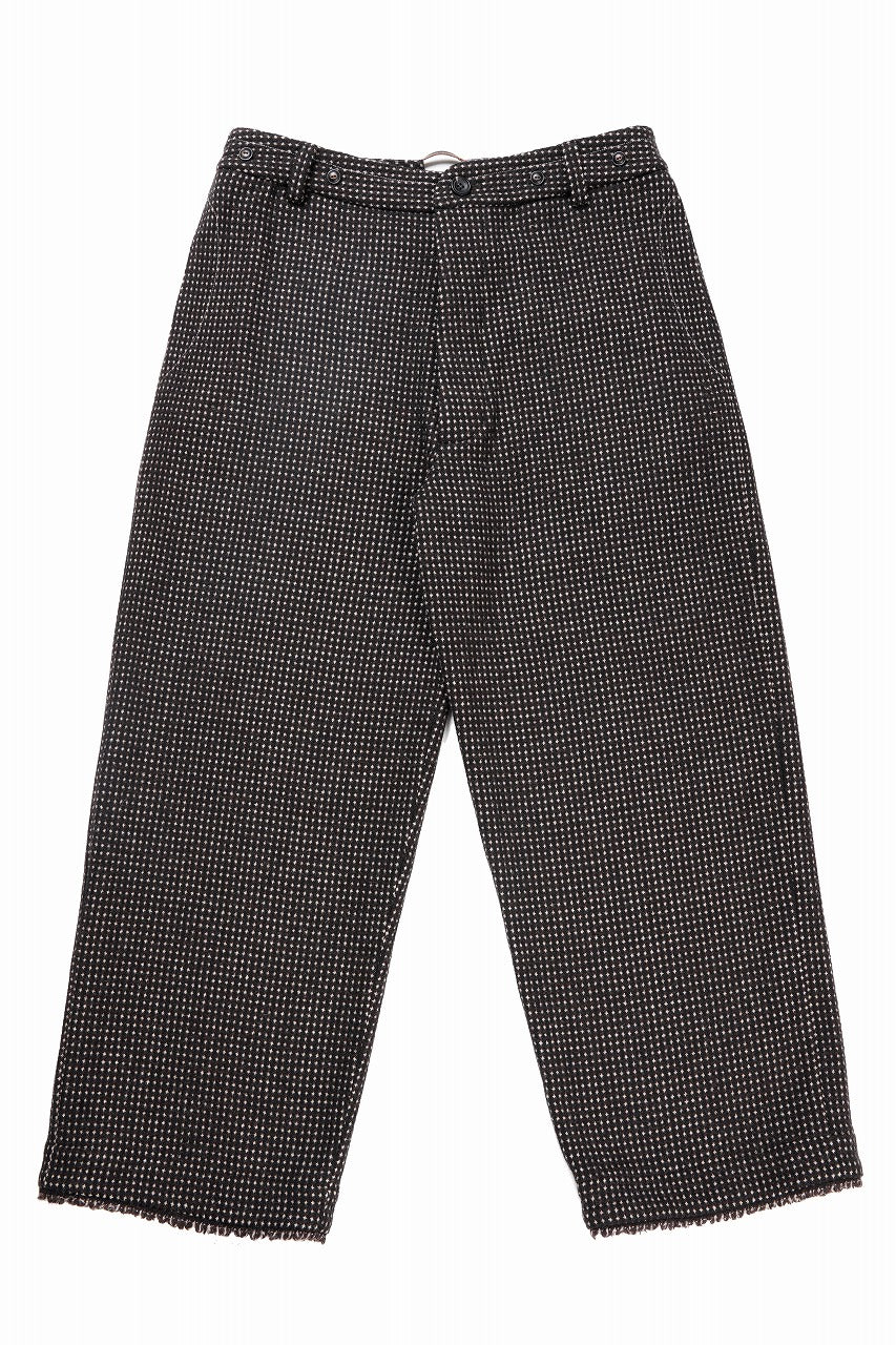 A TENTATIVE ATELIER exclusive George BUTTONED JACQUARD WORKER PANTS (DARK BROWN)
