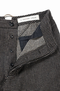 画像をギャラリービューアに読み込む, A TENTATIVE ATELIER exclusive George BUTTONED JACQUARD WORKER PANTS (DARK BROWN)