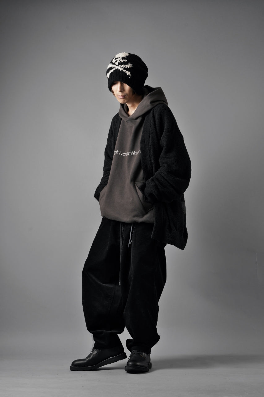 画像をギャラリービューアに読み込む, MASTERMIND WORLD LOUNGE CARDIGAN / SOFTLY BOA FLEECE (BLACK x CHARCOAL)