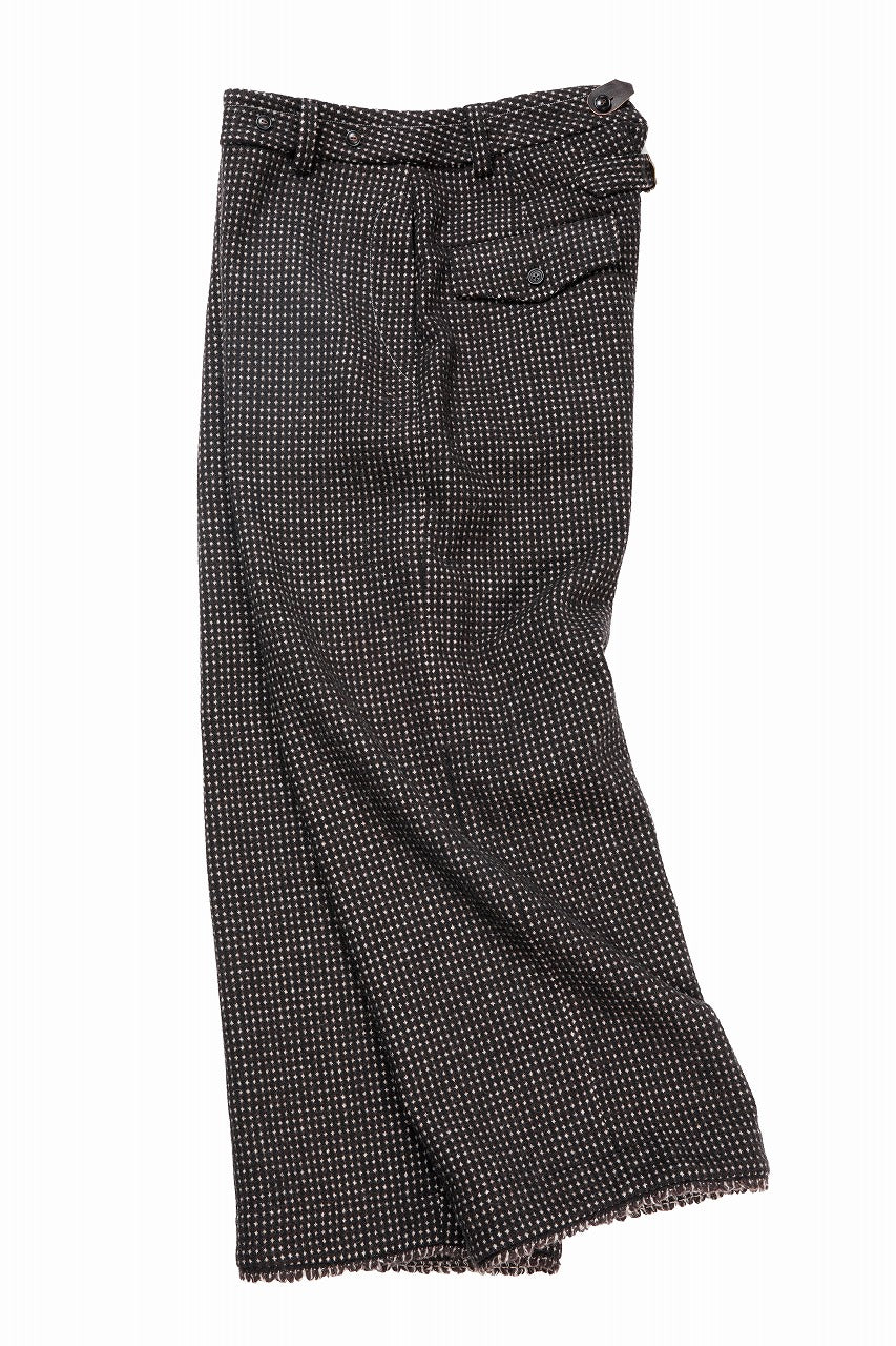 A TENTATIVE ATELIER exclusive George BUTTONED JACQUARD WORKER PANTS (DARK BROWN)