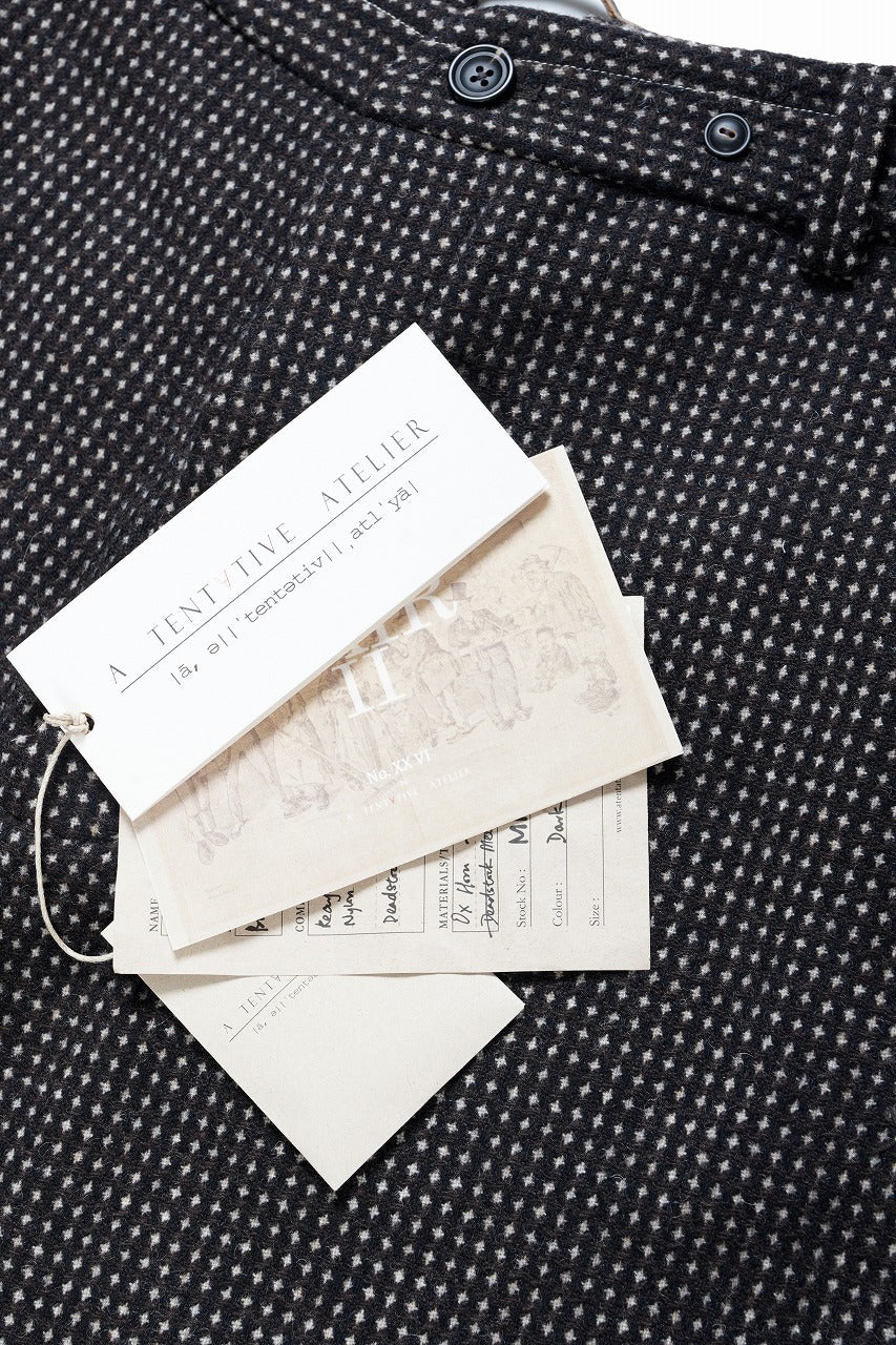 A TENTATIVE ATELIER exclusive George BUTTONED JACQUARD WORKER PANTS (DARK BROWN)