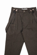 画像をギャラリービューアに読み込む, A TENTATIVE ATELIER exclusive George II  PAINTER`S CROSS WOOLEN BAND PANTS (MILYTARY GREEN)