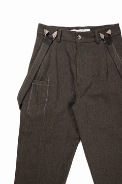 画像をギャラリービューアに読み込む, A TENTATIVE ATELIER exclusive George II  PAINTER`S CROSS WOOLEN BAND PANTS (MILYTARY GREEN)