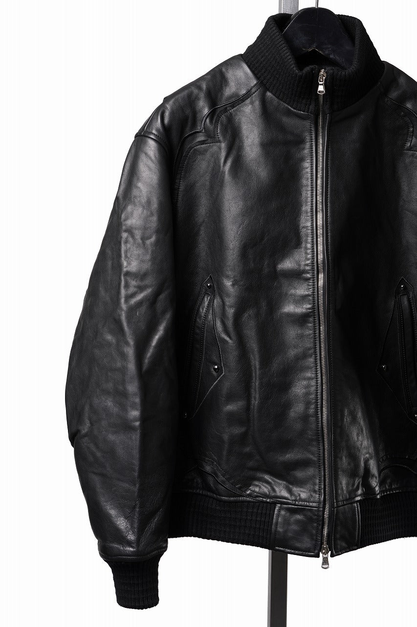 画像をギャラリービューアに読み込む, Professor.E DECK ZIP LEATHER JACKET (BLACK)