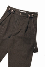 画像をギャラリービューアに読み込む, A TENTATIVE ATELIER exclusive George II  PAINTER`S CROSS WOOLEN BAND PANTS (MILYTARY GREEN)