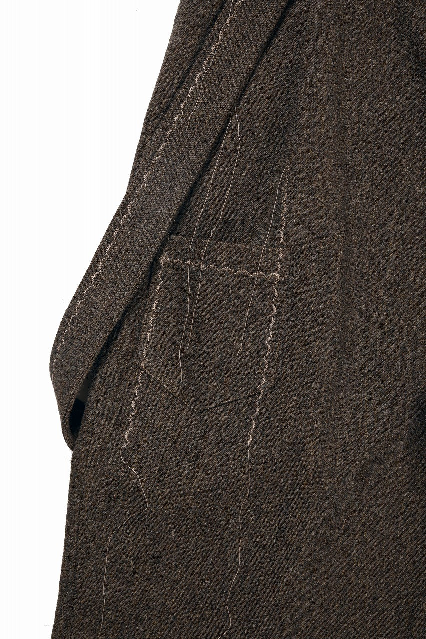 A TENTATIVE ATELIER exclusive George II  PAINTER`S CROSS WOOLEN BAND PANTS (MILYTARY GREEN)