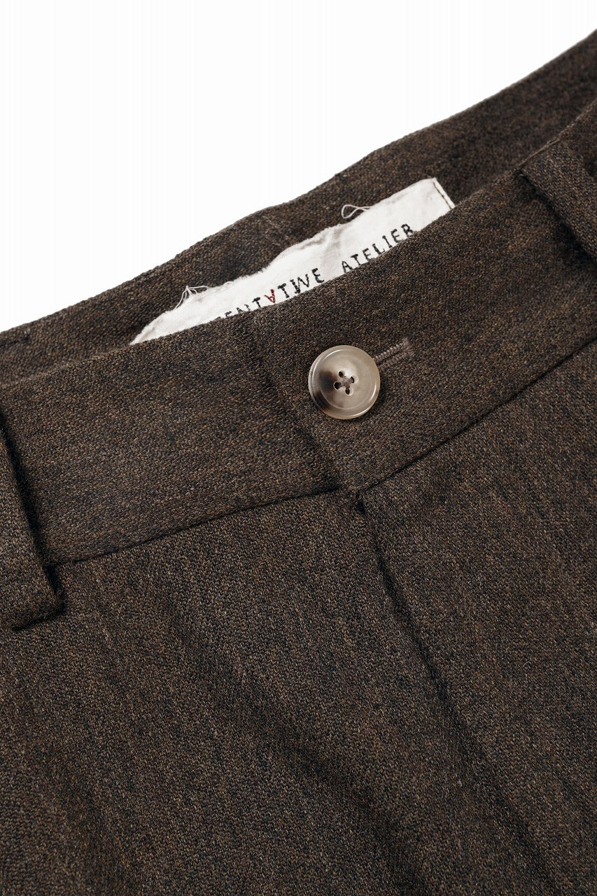 画像をギャラリービューアに読み込む, A TENTATIVE ATELIER exclusive George II  PAINTER`S CROSS WOOLEN BAND PANTS (MILYTARY GREEN)