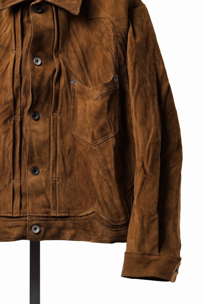 画像をギャラリービューアに読み込む, Professor.E SUEDE TRUCKER JACKET (BROWN)