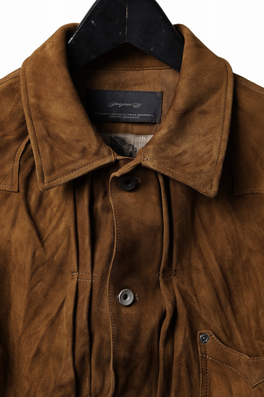 画像をギャラリービューアに読み込む, Professor.E SUEDE TRUCKER JACKET (BROWN)