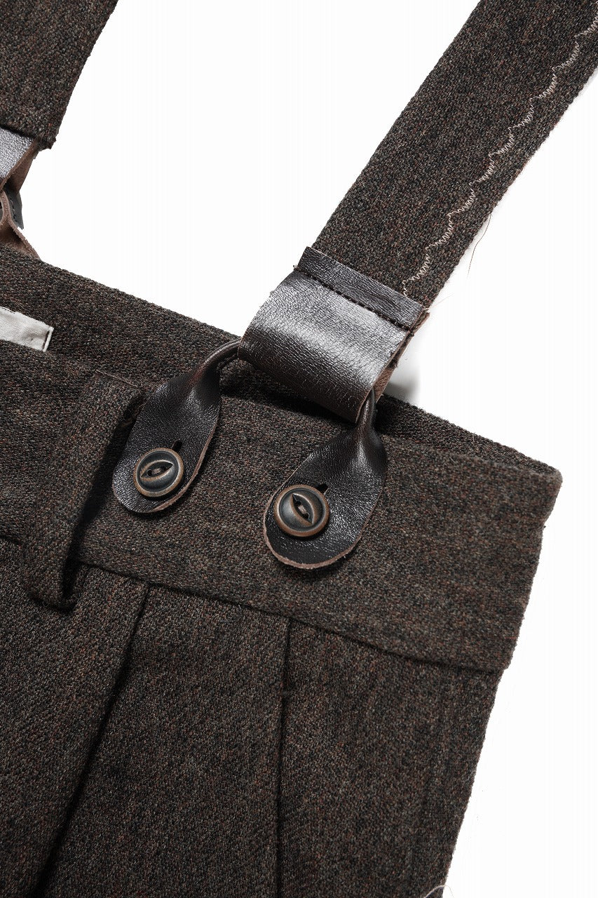 A TENTATIVE ATELIER exclusive George II  PAINTER`S CROSS WOOLEN BAND PANTS (MILYTARY GREEN)