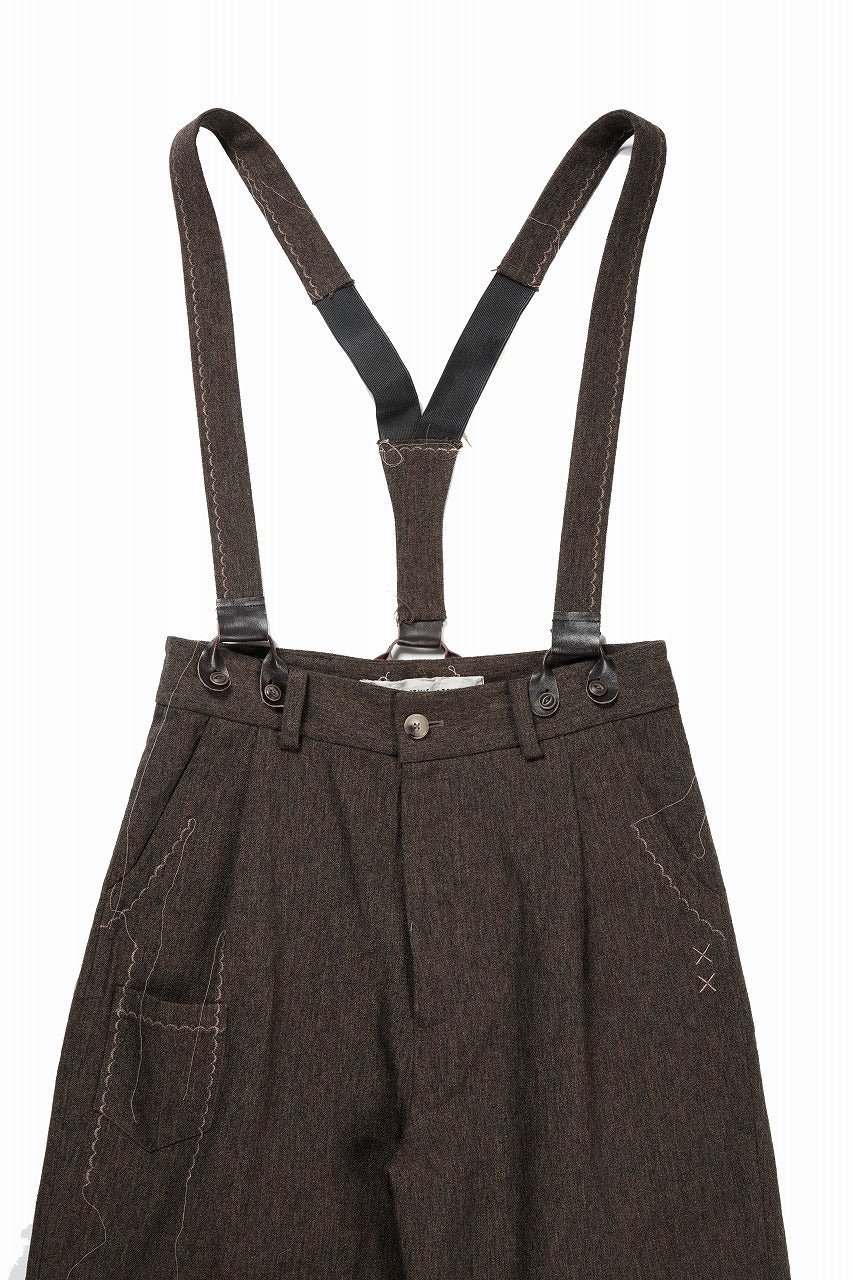 画像をギャラリービューアに読み込む, A TENTATIVE ATELIER exclusive George II  PAINTER`S CROSS WOOLEN BAND PANTS (MILYTARY GREEN)
