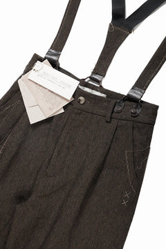 画像をギャラリービューアに読み込む, A TENTATIVE ATELIER exclusive George II  PAINTER`S CROSS WOOLEN BAND PANTS (MILYTARY GREEN)