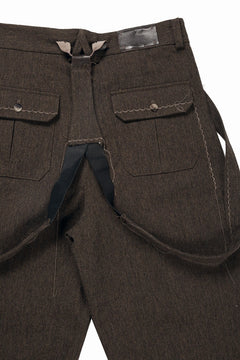 画像をギャラリービューアに読み込む, A TENTATIVE ATELIER exclusive George II  PAINTER`S CROSS WOOLEN BAND PANTS (MILYTARY GREEN)