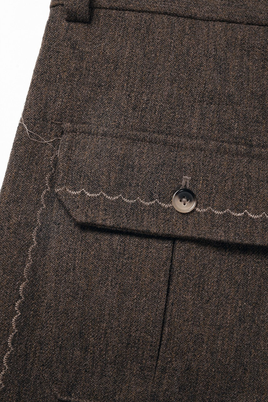 画像をギャラリービューアに読み込む, A TENTATIVE ATELIER exclusive George II  PAINTER`S CROSS WOOLEN BAND PANTS (MILYTARY GREEN)