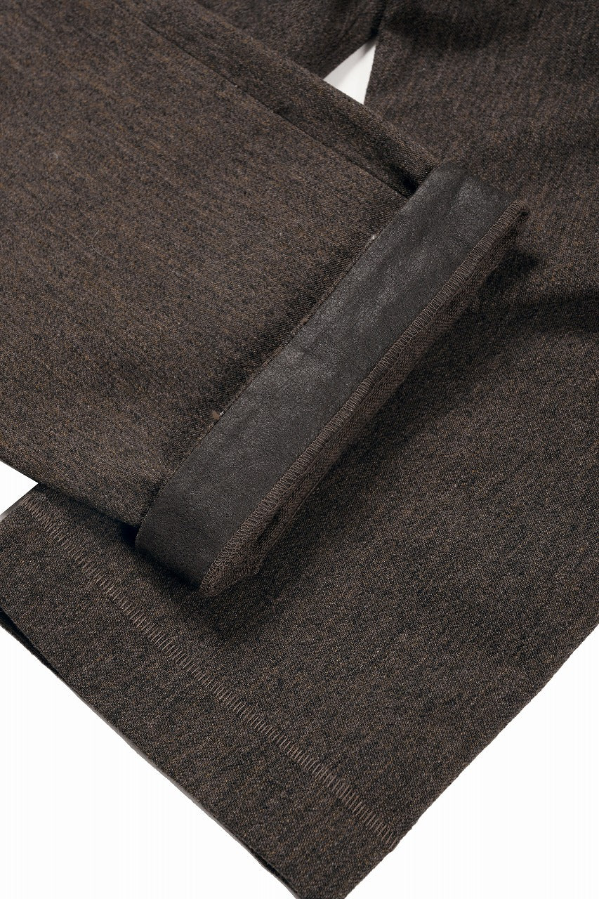 A TENTATIVE ATELIER exclusive George II  PAINTER`S CROSS WOOLEN BAND PANTS (MILYTARY GREEN)