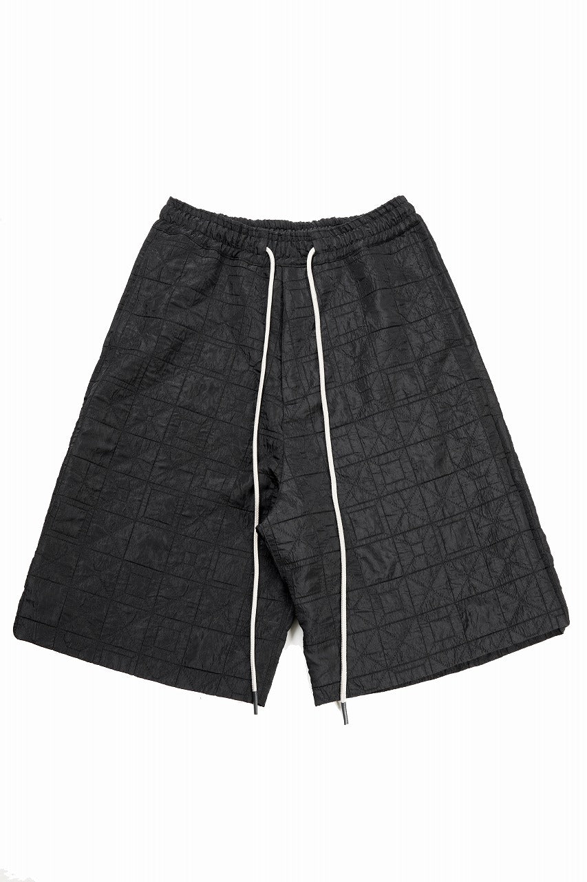 A.F ARTEFACT WIDE SHORTS / DECORATIVE LATTICE PATTERN (BLACK)の