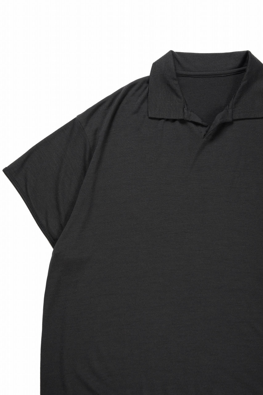 画像をギャラリービューアに読み込む, CAPERTICA SKIPPER POLO / SUPER 140s WASHABLE WOOL DC JERSEY (DARKNESS)