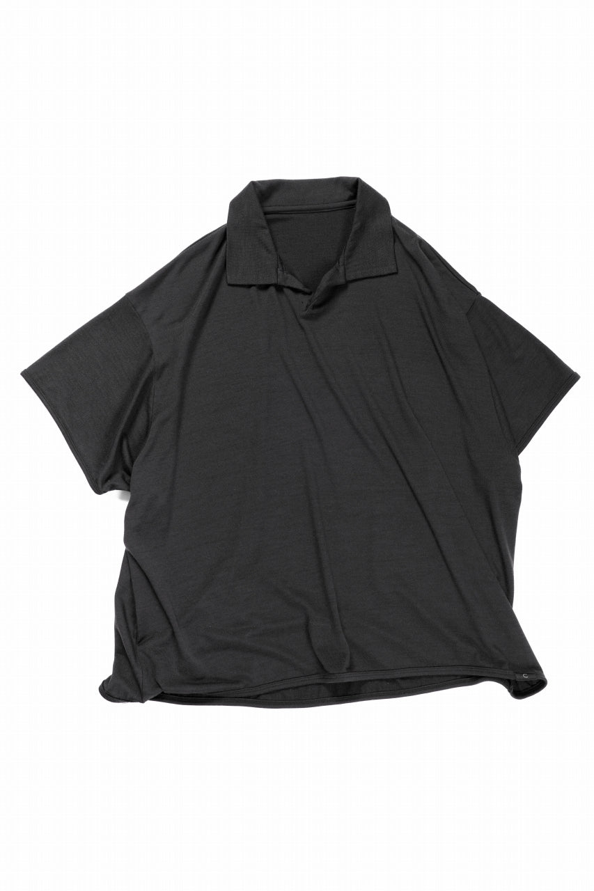 画像をギャラリービューアに読み込む, CAPERTICA SKIPPER POLO / SUPER 140s WASHABLE WOOL DC JERSEY (DARKNESS)