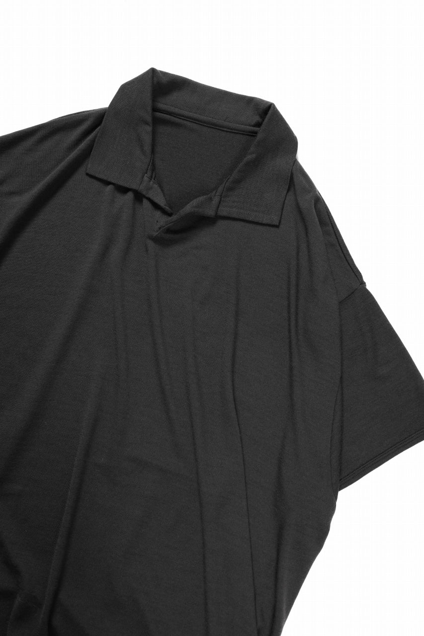 画像をギャラリービューアに読み込む, CAPERTICA SKIPPER POLO / SUPER 140s WASHABLE WOOL DC JERSEY (DARKNESS)