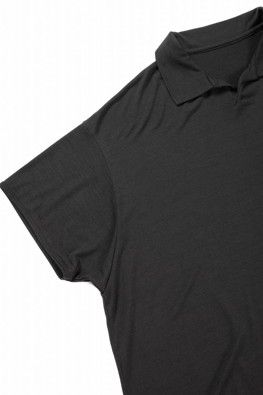 画像をギャラリービューアに読み込む, CAPERTICA SKIPPER POLO / SUPER 140s WASHABLE WOOL DC JERSEY (DARKNESS)