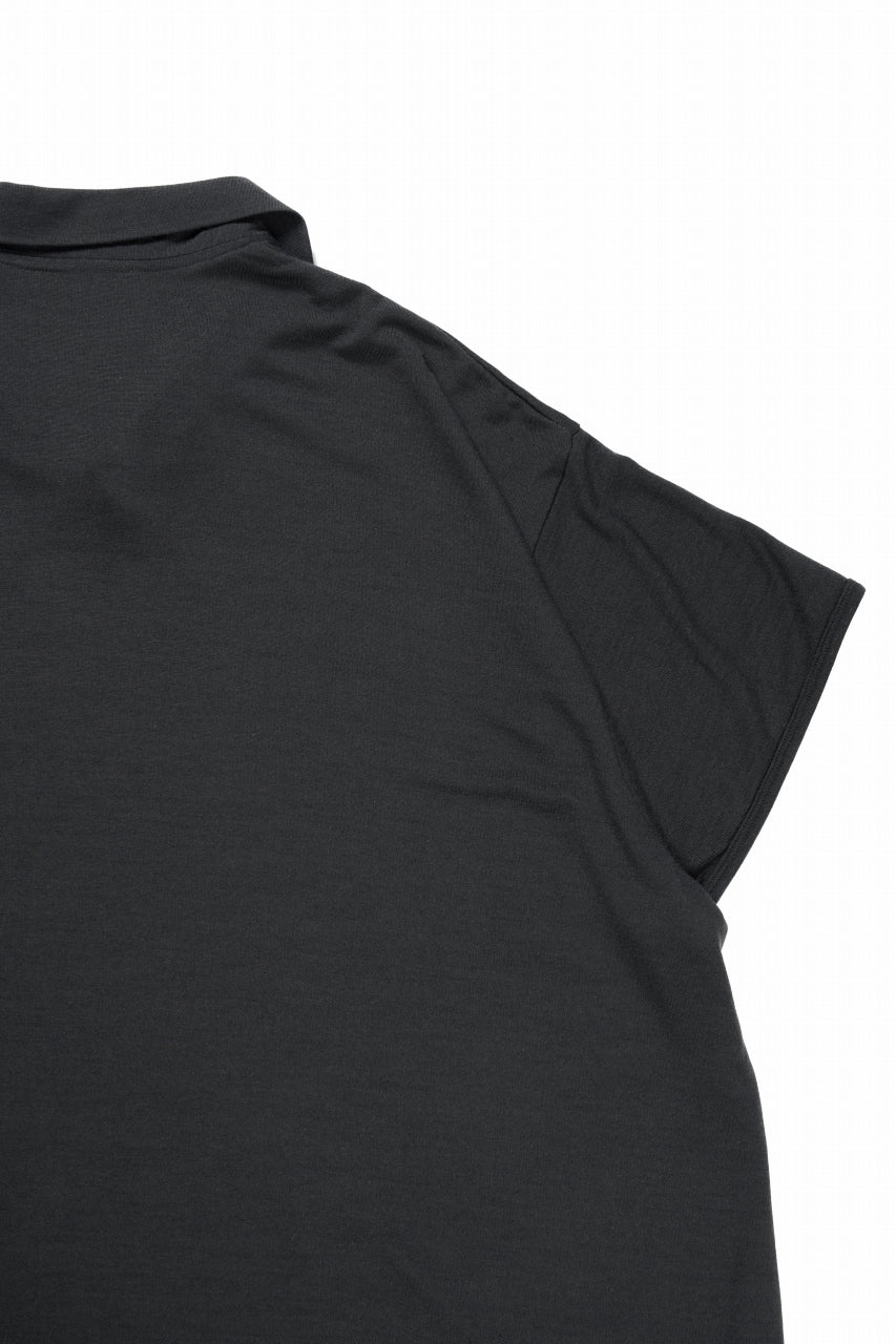 画像をギャラリービューアに読み込む, CAPERTICA SKIPPER POLO / SUPER 140s WASHABLE WOOL DC JERSEY (DARKNESS)