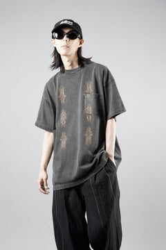 画像をギャラリービューアに読み込む, LASTMAN PRINTED POCKET TEE SHIRT -PIN STRIPE- (FADE BLACK)