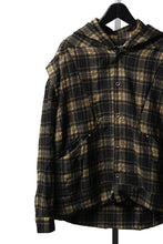 Load image into Gallery viewer, A.F ARTEFACT LAYERED HOODIE SHIRTS / PLAID PATTERNED (BLACK×YELLOW)