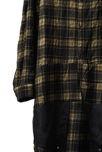 Load image into Gallery viewer, A.F ARTEFACT LAYERED HOODIE SHIRTS / PLAID PATTERNED (BLACK×YELLOW)