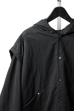 Load image into Gallery viewer, A.F ARTEFACT LAYERED HOODIE SHIRTS / SILKY NYLON (BLACK)